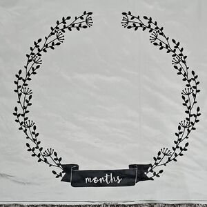 Black Floral Wreath Milestone Backdrop